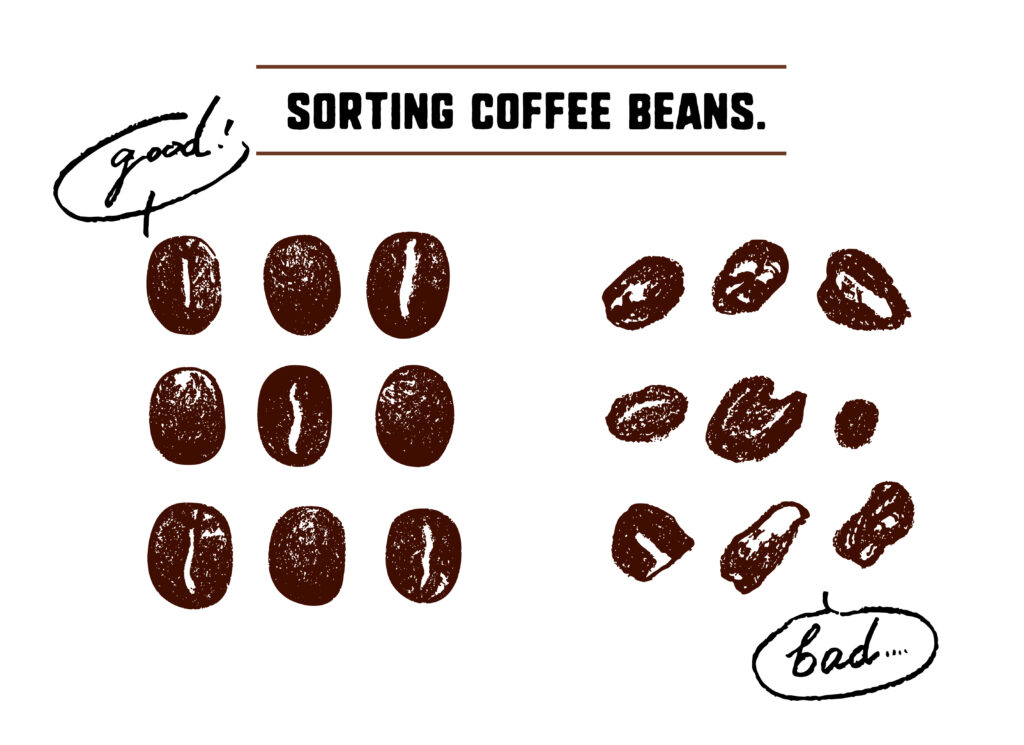 欠点豆の混入を
限りなく減らしております。